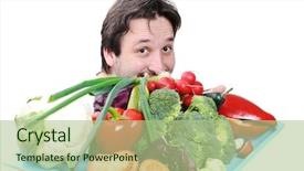  Presentation with clinical nutrition - Presentation theme with clinical nutrition - doctor with healthy food background and a mint green colored foreground