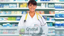  Presentation with clinical nutrition - PPT theme featuring clinical nutrition - doctor woman with scales background and a light blue colored foreground
