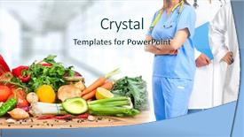  Presentation with clinical nutrition - Amazing slide set having clinical nutrition - doctors group backdrop and a sky blue colored foreground