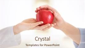  Presentation with clinical nutrition - Amazing PPT layouts having clinical nutrition - hand of nutritionist giving apple backdrop and a cream colored foreground