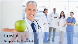  Presentation with interns - Cool new slides with clinical nutrition - medical interns in the background backdrop and a light blue colored foreground