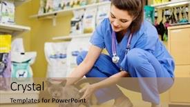  Presentation with weight - PPT theme featuring clinical nutrition - veterinarian putting cat background and a coral colored foreground