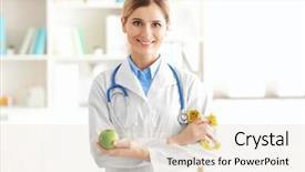  Presentation with clinical nutrition - PPT layouts consisting of clinical nutrition - young female nutritionist in her background and a lemonade colored foreground