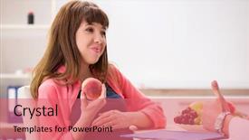  Presentation with pregnant woman doctor - Audience pleasing presentation theme consisting of clinical nutrition baby - pregnant woman visiting doctor discussing backdrop and a  colored foreground