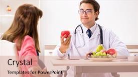  Presentation with pregnant woman doctor - Presentation with clinical nutrition baby - pregnant woman visiting doctor discussing background and a  colored foreground