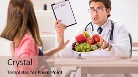  Presentation with pregnant woman doctor - Colorful presentation theme enhanced with clinical nutrition baby - pregnant woman visiting doctor discussing backdrop and a  colored foreground
