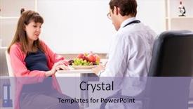  Presentation with doctor discussing family - Presentation theme featuring clinical nutrition baby - pregnant woman visiting doctor discussing background and a  colored foreground