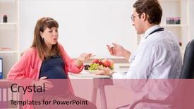  Presentation with clinical nutrition - Slides having clinical nutrition baby - pregnant woman visiting doctor discussing background and a  colored foreground