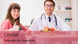  Presentation with pregnant woman doctor - PPT layouts featuring clinical nutrition baby - pregnant woman visiting doctor discussing background and a  colored foreground