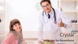 Presentation with doctor discussing parents - Cool new slides with clinical nutrition baby - pregnant woman visiting doctor discussing backdrop and a  colored foreground