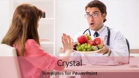  Presentation with pregnant woman doctor - Beautiful presentation theme featuring clinical nutrition baby - pregnant woman visiting doctor discussing backdrop and a  colored foreground