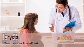  Presentation with doctor discussing parents - PPT theme enhanced with clinical nutrition baby - pregnant woman visiting doctor discussing background and a  colored foreground