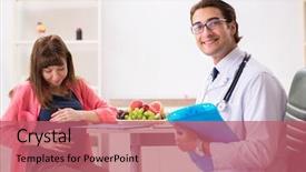  Presentation with pregnant woman doctor - Beautiful slide set featuring clinical nutrition baby - pregnant woman visiting doctor discussing backdrop and a  colored foreground