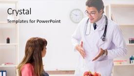  Presentation with pregnant woman doctor - Amazing PPT theme having clinical nutrition baby - pregnant woman visiting doctor discussing backdrop and a  colored foreground