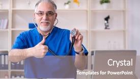  Presentation with old photographs black and white - Presentation enhanced with clinical record - white bearded old doctor working background and a  colored foreground