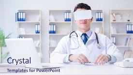  Presentation with simulation - Amazing slides having clinical simulation - young doctor with vr virtual backdrop and a  colored foreground