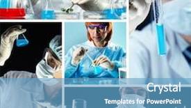  Presentation with collage medical - PPT theme with clinical study - collage of people in medical background and a teal colored foreground