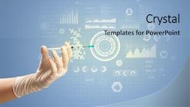  Presentation with research paper big data - PPT theme having clinical study - female doctor hand holding syringe background and a light blue colored foreground