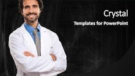  Presentation with chalkboard - Audience pleasing slides consisting of clinical training - young doctor on a chalkboard backdrop and a black colored foreground