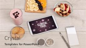  Presentation with clinical trial - Cool new slide set with clinical-trial-concept-in-tablet backdrop and a soft green colored foreground