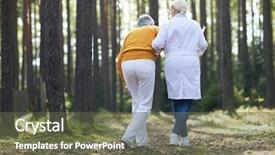  Presentation with helping man - Presentation with clinician in whitecoat helping sick background and a tawny brown colored foreground