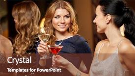  Presentation with night club - Presentation theme enhanced with celebration bachelorette party and holidays background and a tawny brown colored foreground