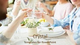  Presentation with crop - PPT layouts consisting of clinking glasses with water background and a soft green colored foreground