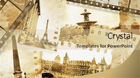  Presentation with vintage art - Amazing PPT layouts having clip art - vintage photoalbum - paris backdrop and a lemonade colored foreground