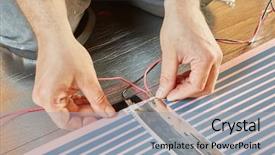  Presentation with electrical protection - Audience pleasing slide set consisting of clip electrical floor heating system backdrop and a light gray colored foreground