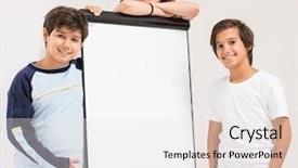  Presentation with kids space - Amazing slide set having clipart - group of kids holding white backdrop and a white colored foreground