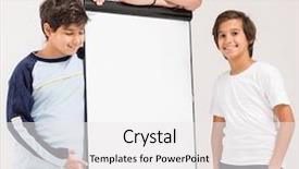  Presentation with kids space - Slide set with clipart - group of kids holding white background and a white colored foreground