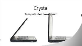  Presentation with lid - Colorful slides enhanced with clipart - laptop lid opening stages backdrop and a white colored foreground