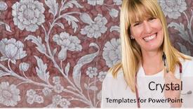  Presentation with vintage floral - PPT layouts having clipboard against a floral vintage background and a soft green colored foreground