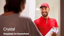  Presentation with shipping - PPT layouts consisting of clipboard and customer signing form background and a tawny brown colored foreground