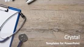  Presentation with medical clipboard - Colorful slide set enhanced with clipboard and pills healthcare background backdrop and a gray colored foreground