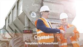  Presentation with architects - Presentation consisting of clipboard by construction truck background and a coral colored foreground