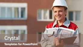  Presentation with surveyor - Beautiful theme featuring clipboard outdoors input the data backdrop and a violet colored foreground