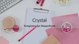  Presentation with cup of lemon tea - Amazing presentation theme having clipboard pencil and sticky note backdrop and a  colored foreground