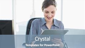  Presentation with writing - Colorful PPT theme enhanced with clipboard sitting at her desk backdrop and a  colored foreground