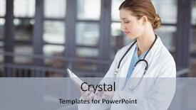  Presentation with working - PPT layouts enhanced with clipboard while working in hospital background and a  colored foreground