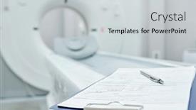  Presentation with medical equipment - Presentation consisting of clipboard-with-medical-document background and a light gray colored foreground