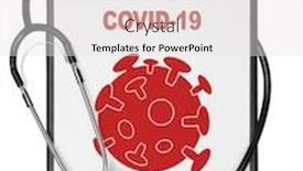  Presentation with clipboard stethoscope - PPT theme with clipboard-with-stethoscope-with-covid background and a white colored foreground