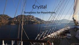  Presentation with ship - Audience pleasing slides consisting of clipper ship in the sea backdrop and a teal colored foreground