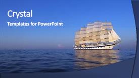  Presentation with ancient ship sea - Colorful PPT theme enhanced with pretty funny young girl showing tongue and rock gesture backdrop and a lemonade colored foreground