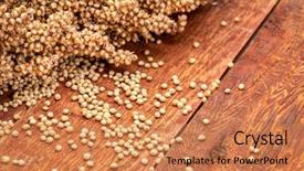  Presentation with wood rustic - Amazing presentation theme having cliusters - clusters of ripe white sorghum backdrop and a coral colored foreground