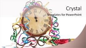  Presentation with end year party - Amazing slide deck having new year's party decoration backdrop and a white colored foreground