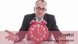  Presentation with time running out - Amazing presentation theme having clock - time is running backdrop and a  colored foreground