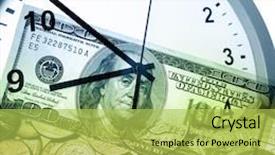  Presentation with time money - Cool new presentation theme with clock and american currency time is money concept backdrop and a yellow colored foreground