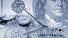  Presentation with time money - Amazing PPT theme having clock and american currency time is money concept backdrop and a light blue colored foreground