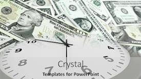  Presentation with time money - Beautiful slide deck featuring assorted american banknotes time backdrop and a light gray colored foreground